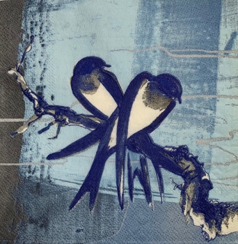 Serviette Tauben blau, Rarität